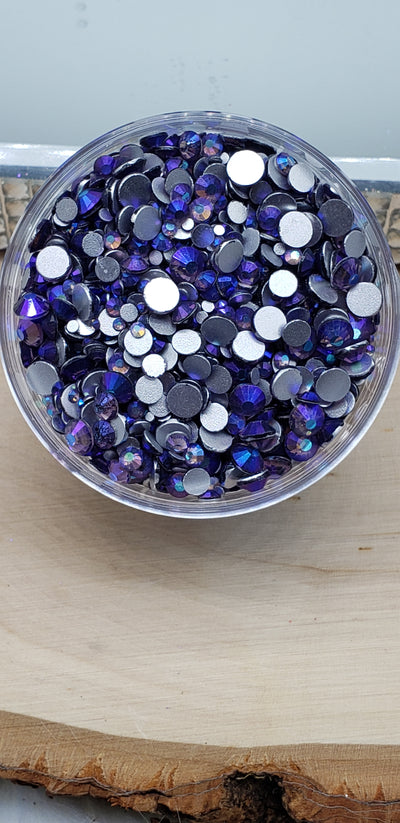 Mixed Size SS3- SS20 Flat Back Glass Rhinestones -Tanzanite AB - Charmed By TJ