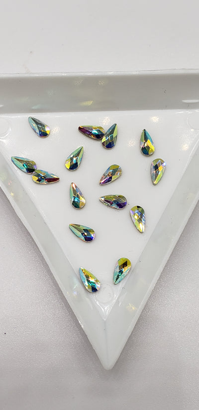 Glass Rhinestone Nail Art Decoration Accessories, Medium Size Teardrop, Crystal AB - Charmed By TJ
