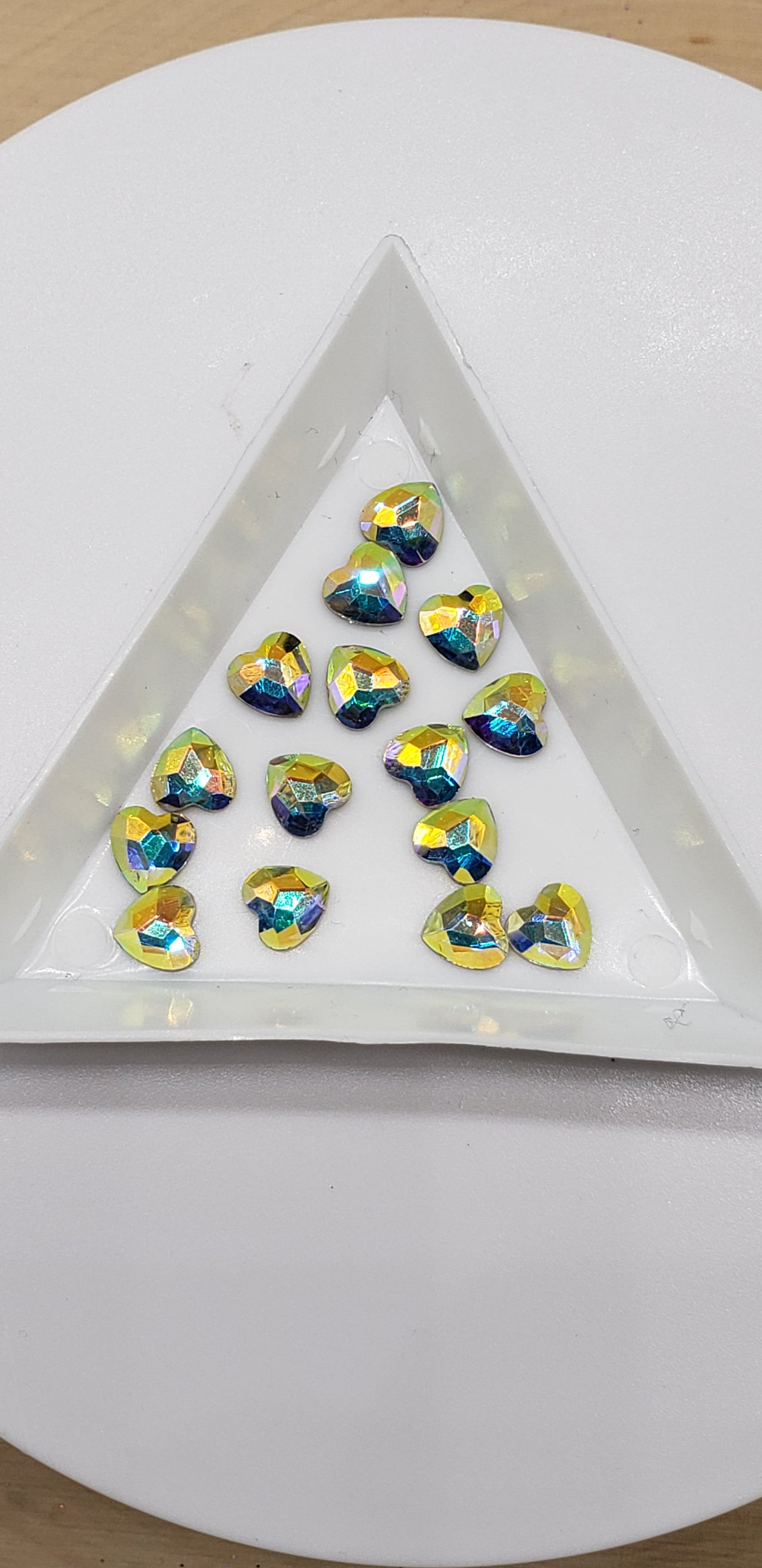 Glass Rhinestone Nail Art Decoration Accessories, Heart, Crystal AB - Charmed By TJ