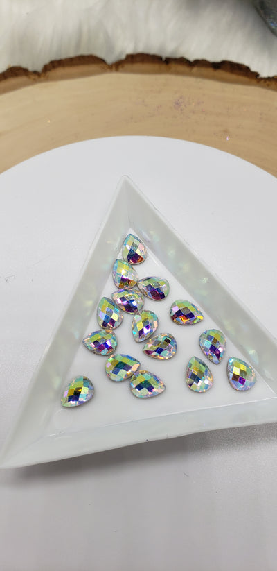 Glass Rhinestone Nail Art Decoration Accessories, Teardrop, Crystal AB - Charmed By TJ
