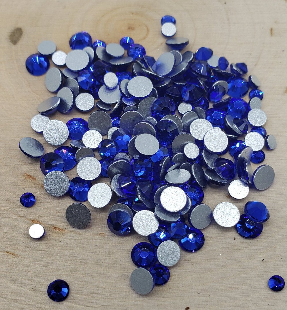 Mixed Size SS10- SS20 Flat Back Glass Rhinestones - Sapphire - Charmed By TJ