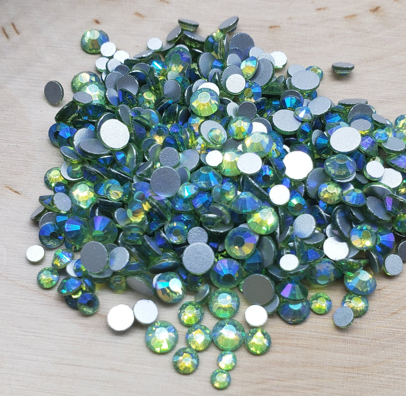 Mixed Size SS10- SS20 Flat Back Glass Rhinestones - Lt Period AB - Charmed By TJ