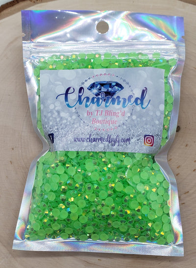Lime Green Jelly (Resin) Rhinestones - Charmed By TJ