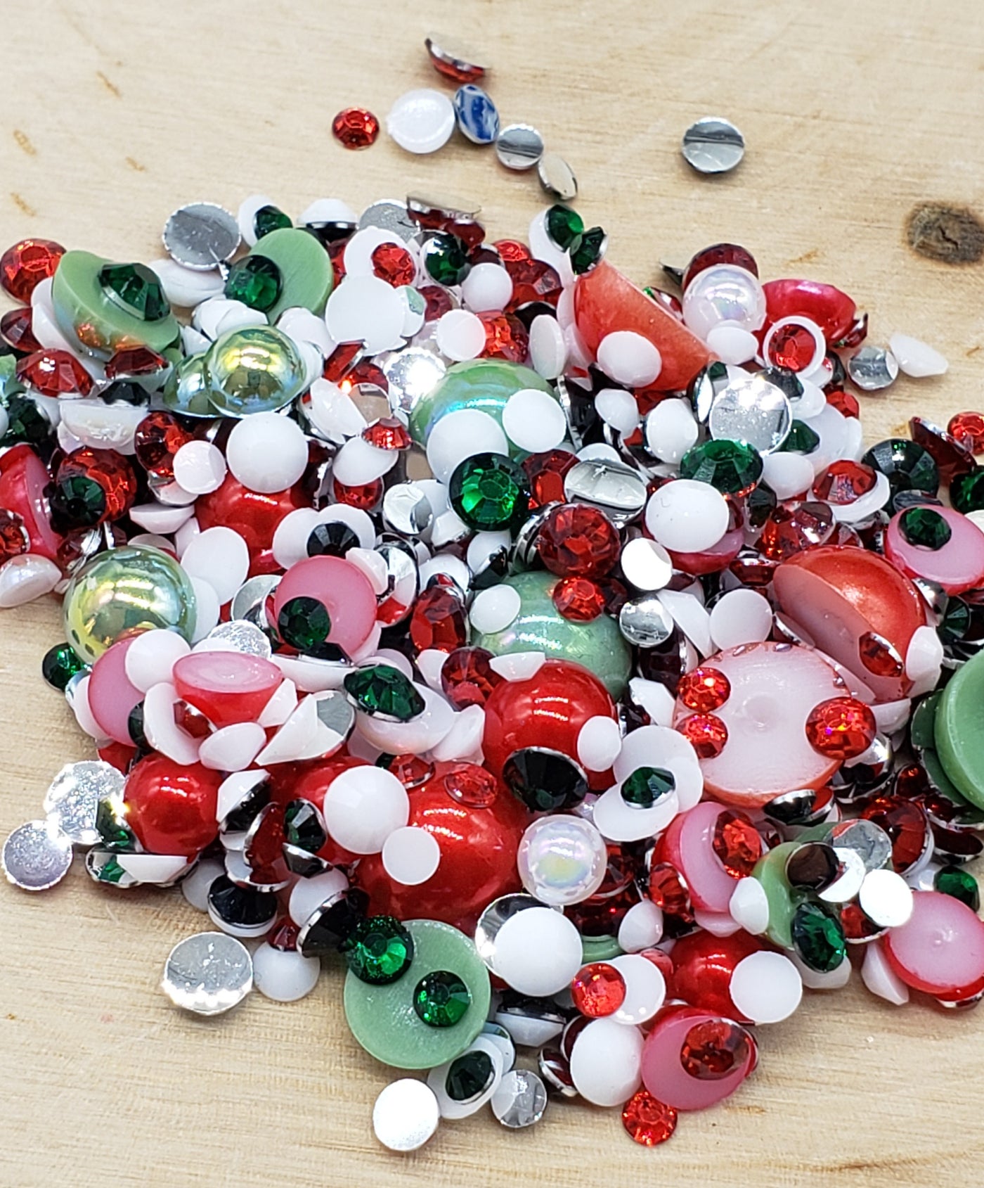 Limited Pearl Mix- Christmas Holiday Mix , Pearls and Resin Rhinestones