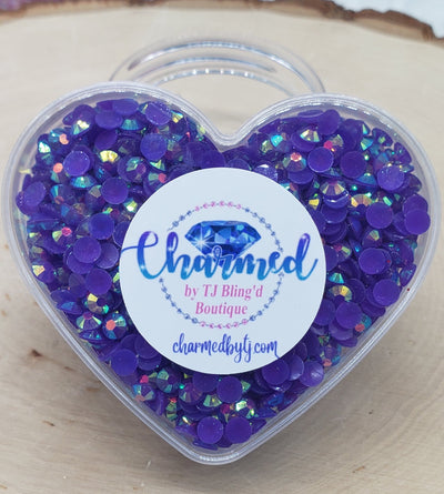 Rhinestones in a Heart Shaped Container