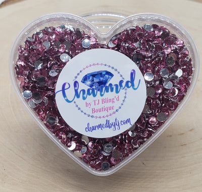 Rhinestones in a Heart Shaped Container