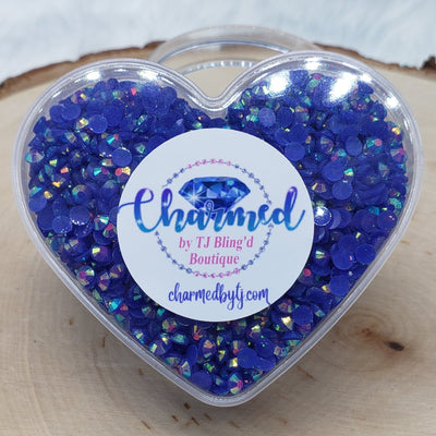 Rhinestones in a Heart Shaped Container