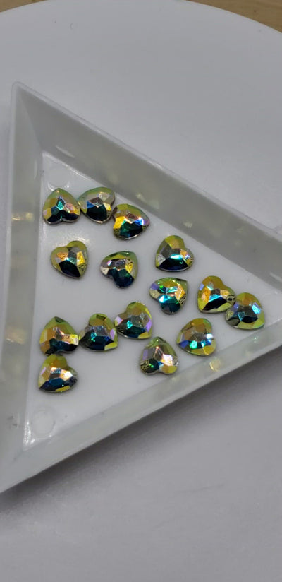 Glass Rhinestone Nail Art Decoration Accessories, Heart, Crystal AB