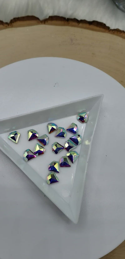 Glass Rhinestone Nail Art Decoration Accessories, Diamond Shape, Crystal AB