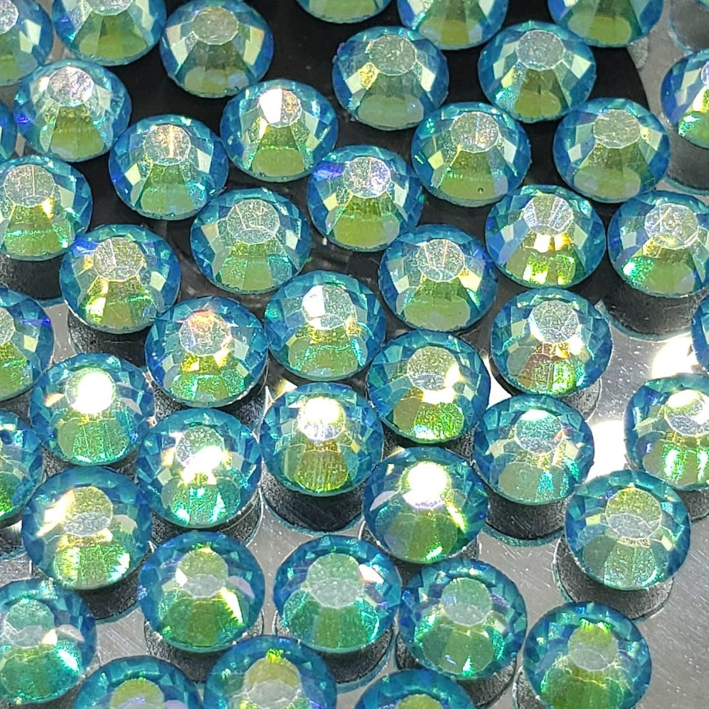 Aquamarine AB Glass Round Flat Back Rhinestones - Charmed By TJ