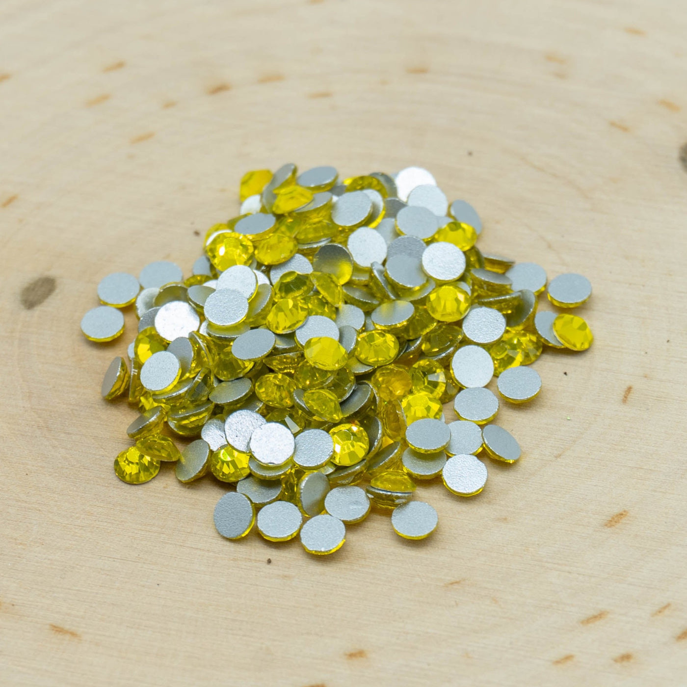 Citrine Glass Round Flat Back Rhinestones - Charmed By TJ