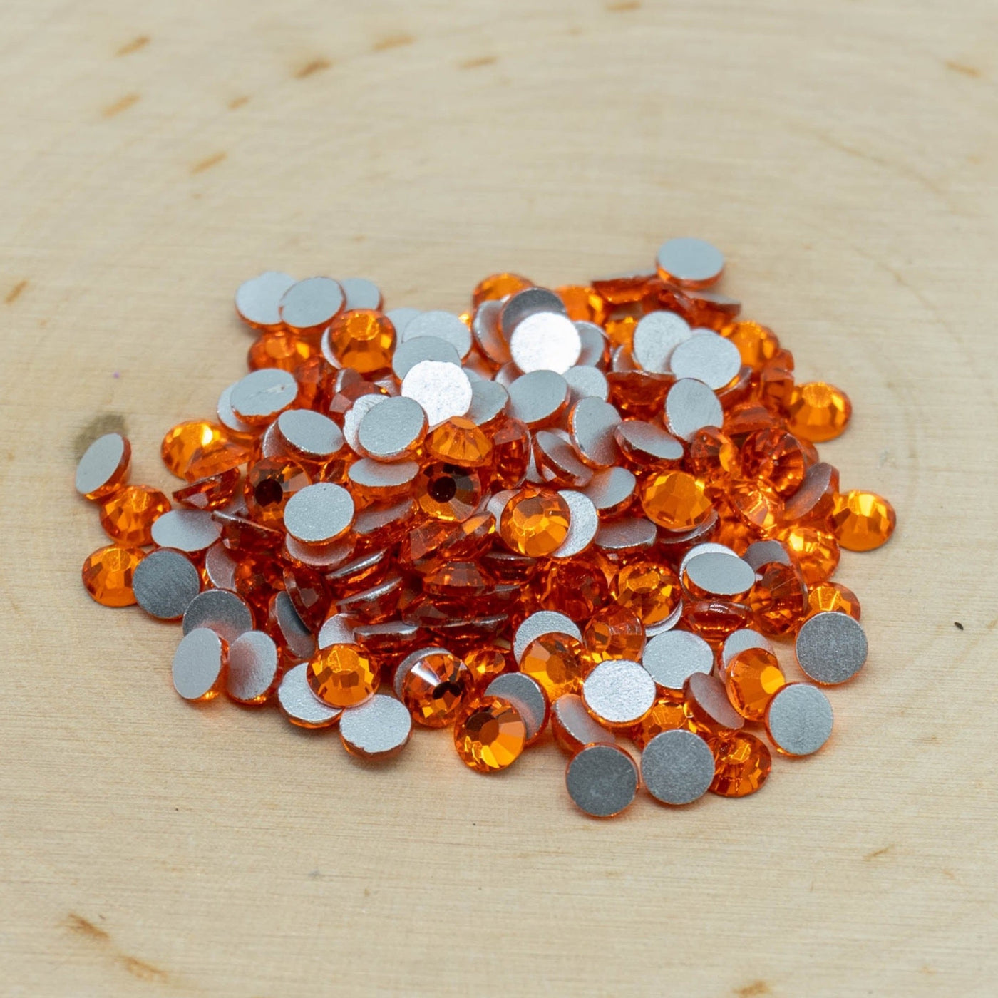 Orange Glass Round Flat Back Rhinestones - Charmed By TJ