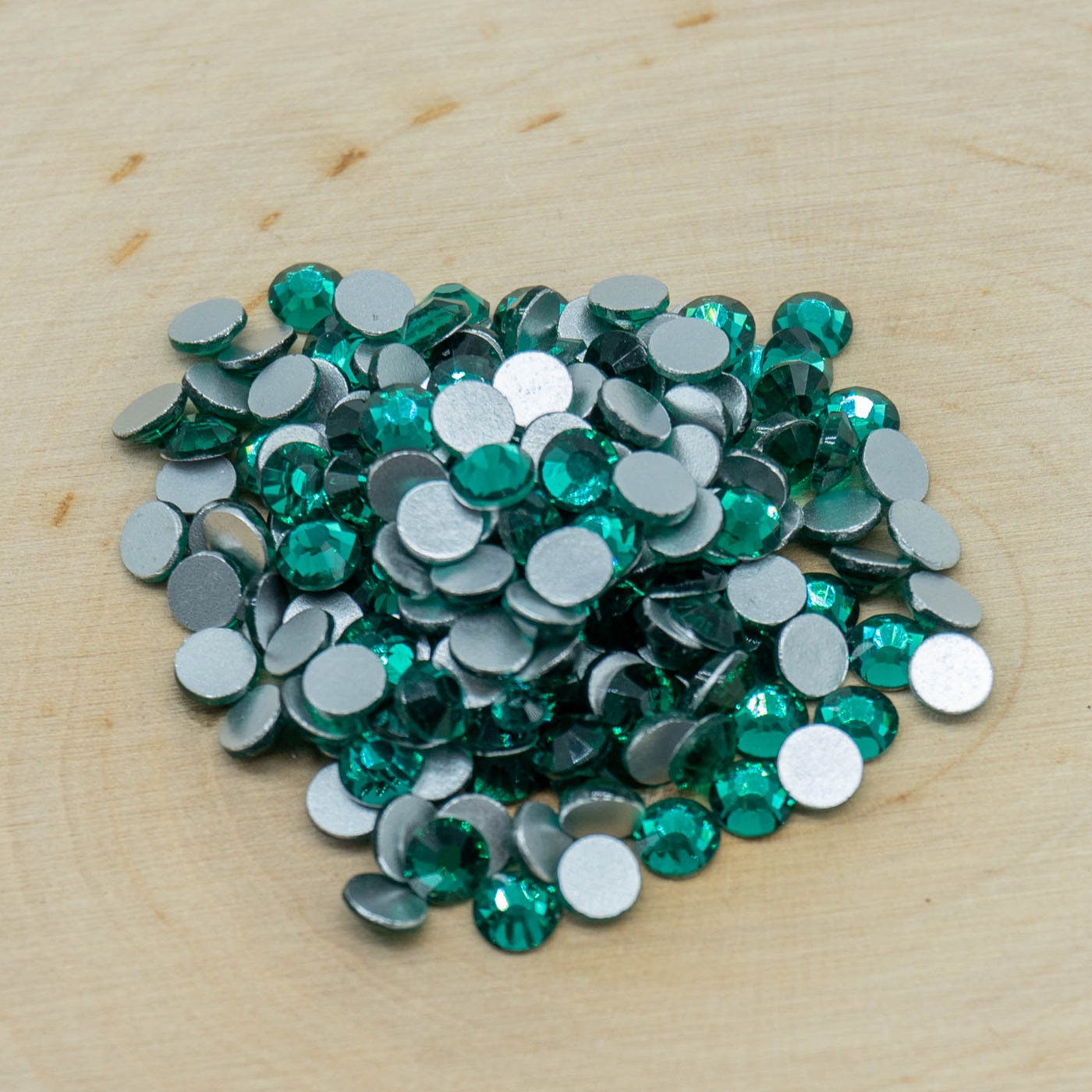 Emerald Glass Round Flat Back Rhinestones - Charmed By TJ