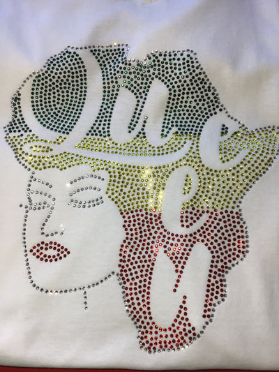 V neck short sleeve t-shirt - Queen Rhinestone - Charmed By TJ