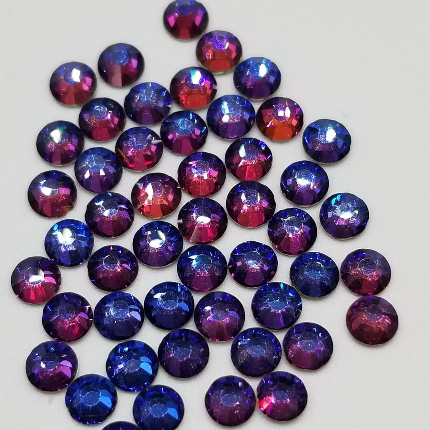 Blue Flame Glass Round Flat Back Rhinestones - Charmed By TJ