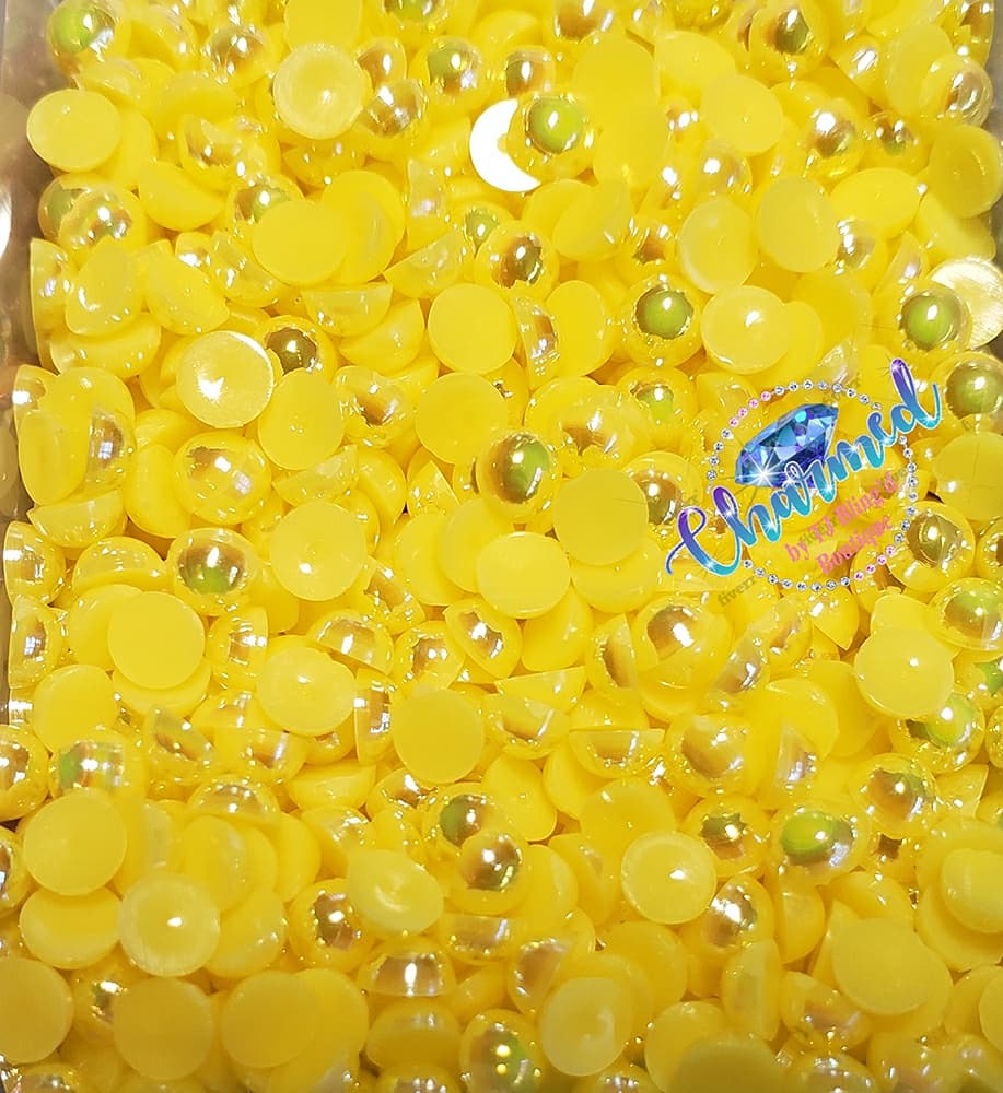 Flatback yellow AB Pearls - Charmed By TJ