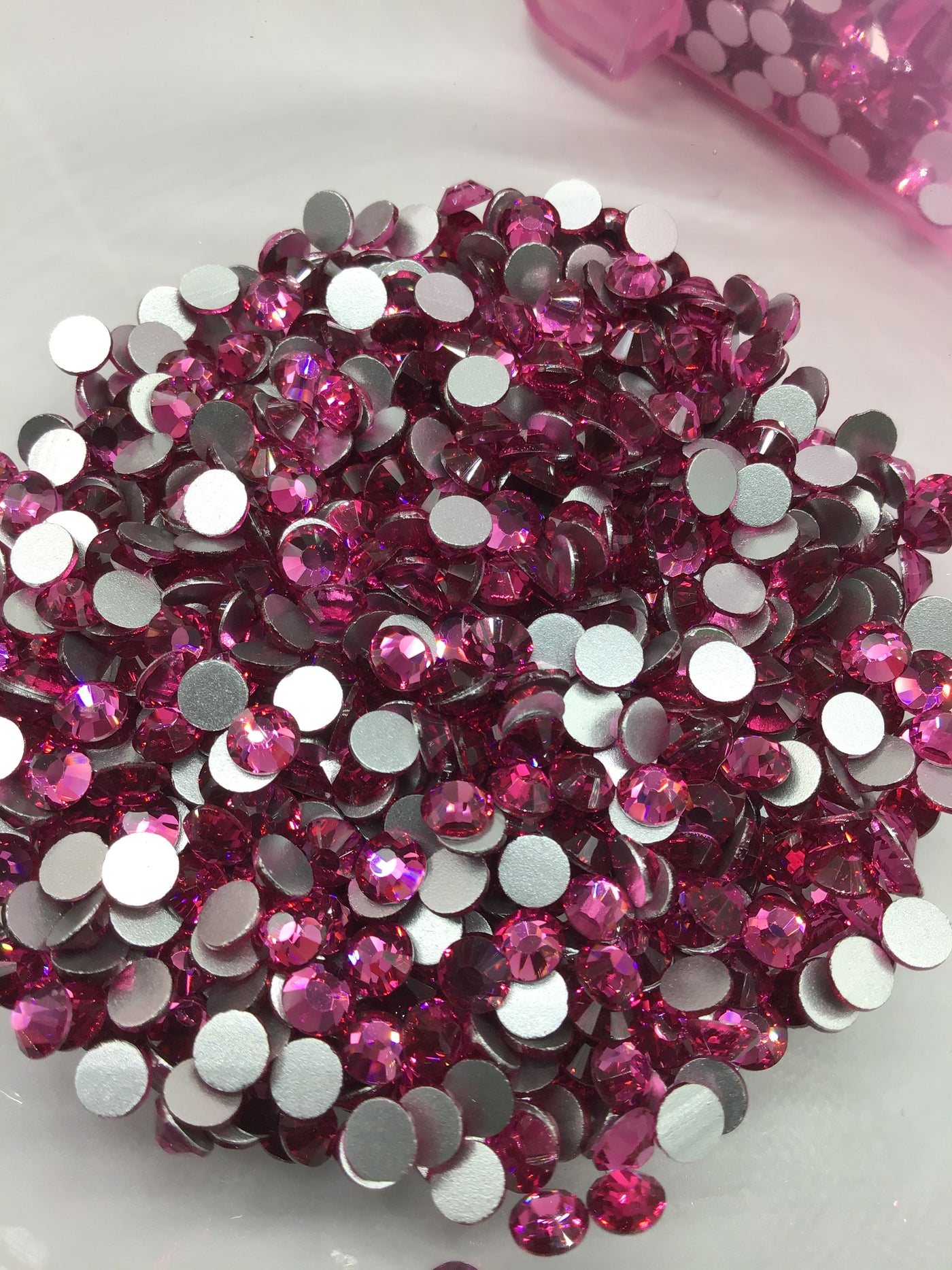 Rose Glass Round Flat Back Rhinestones - Charmed By TJ